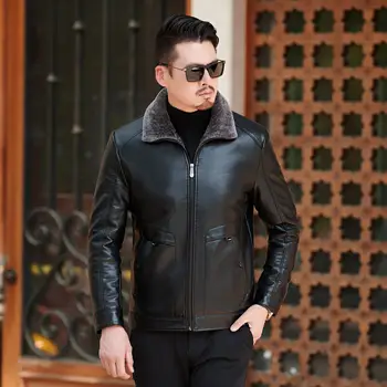 

Big large size 10XL 8XL 6XL 5XL 4XL New Men Genuine Leather Coat sheepskin Jacket leather winter mens Plus Size