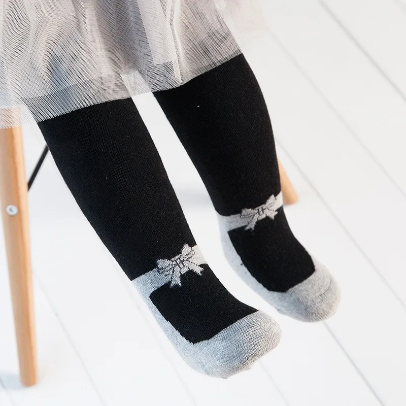 Зимние теплые колготки для малышей; колготки с милым бантом для малышей; осенние модные колготки для малышей; Детские Балетные колготки принцессы для девочек