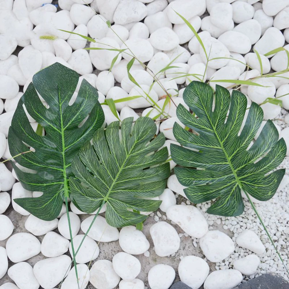 20Pcs Artificial Monstera Leaves Home Garden Beach Theme Party DIY Decoration Craft False Artificial Plants