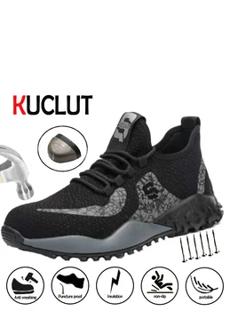 

KUCLUT 2020 Comfortable Men's Work Shoes Indestructible Safety Shoes Steel Toe Anti-Smashing Puncture Proof Protective Shoes