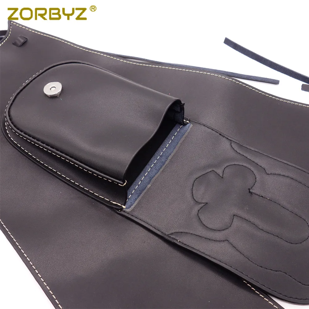 Motorcycle Tank Bag ZORBYZ Black Motorcycle Artificial Leather Right Tank Cap Panel Cover Bag for Yamaha XVS650 1999-2007