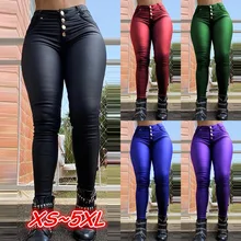 

Faux Pu Leather Pants Women Sexy High Waist Bodycon Skinny Tight Pencil Pant Streetwear Autumn Club Solid Trousers Streetwear