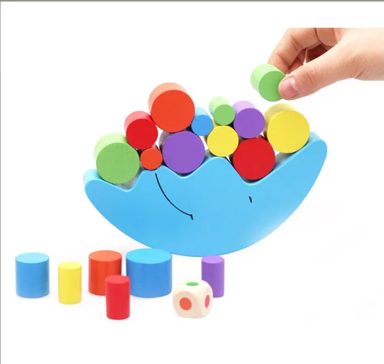 Напрямую от производителя деревянных игрушек Moon Balance Beam color Jenga Детские интеллектуальные игрушки