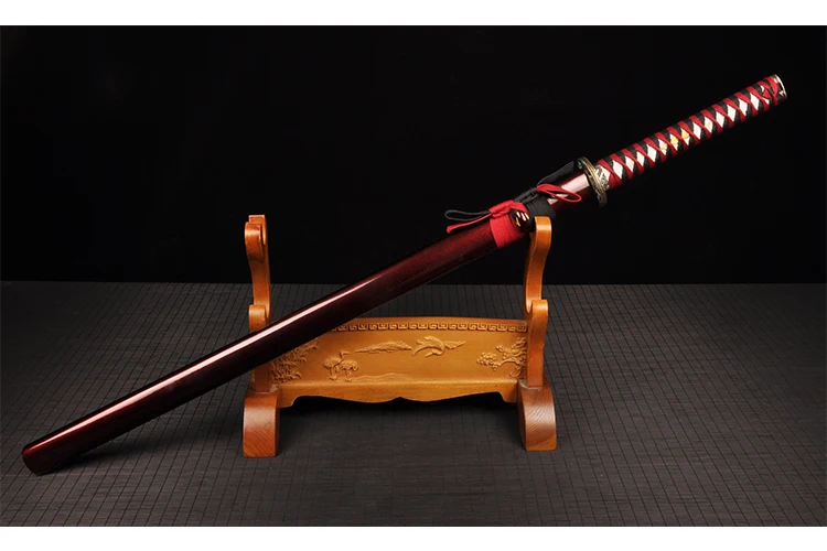 Katana Меч ниндзя катана из высокоуглеродистой стали, меч японского самурая, острый край для резки, фурнитура из цинкового сплава, деревянная оболочка - Цвет: Katana
