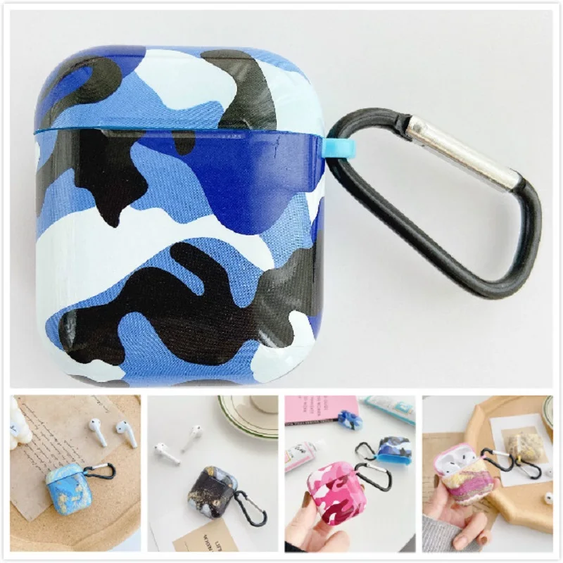 

Case For Apple AirPods Air Pods 2 1 Cover Camouflage Fashion Hot Pattern soft TPU Earphones Charging Box Case For AirPods 2 bag