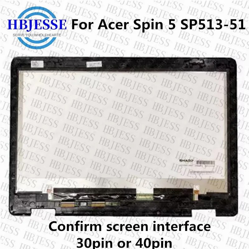 

Оригинальный ЖК-экран 1920*1080 Для Acer Spin 5 SP513-51 IPS + сенсорный дигитайзер в сборе FHD 30pin или 40pin
