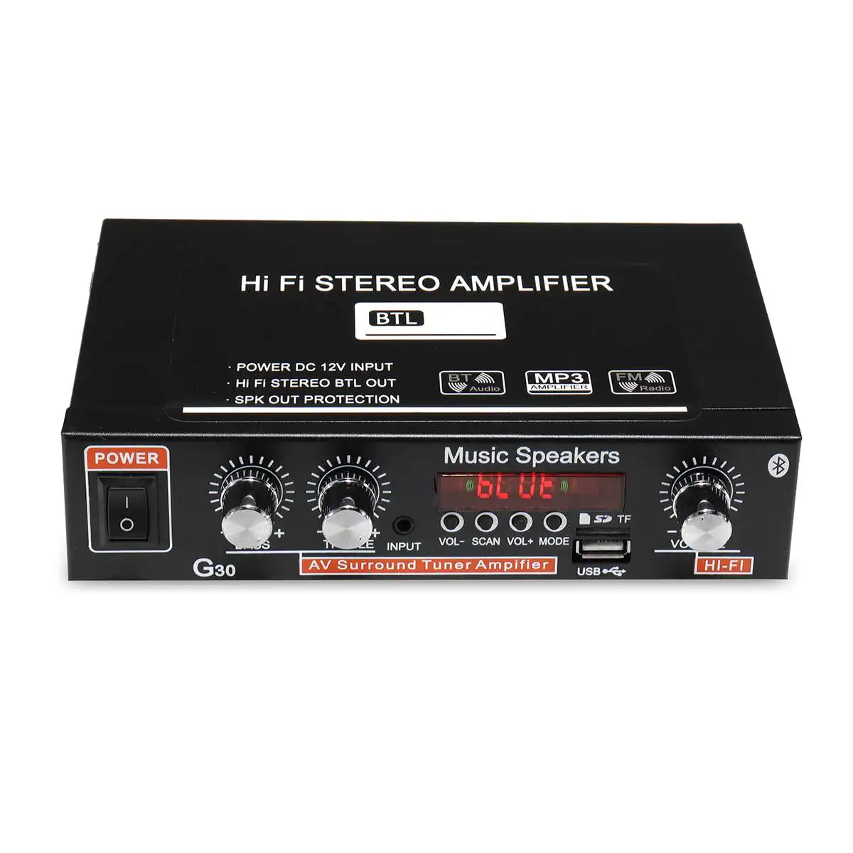 2CH ЖК-дисплей HIFI аудио стерео усилитель мощности bluetooth fm-радио автомобильный домашний пульт дистанционного управления домашний кинотеатр усилители