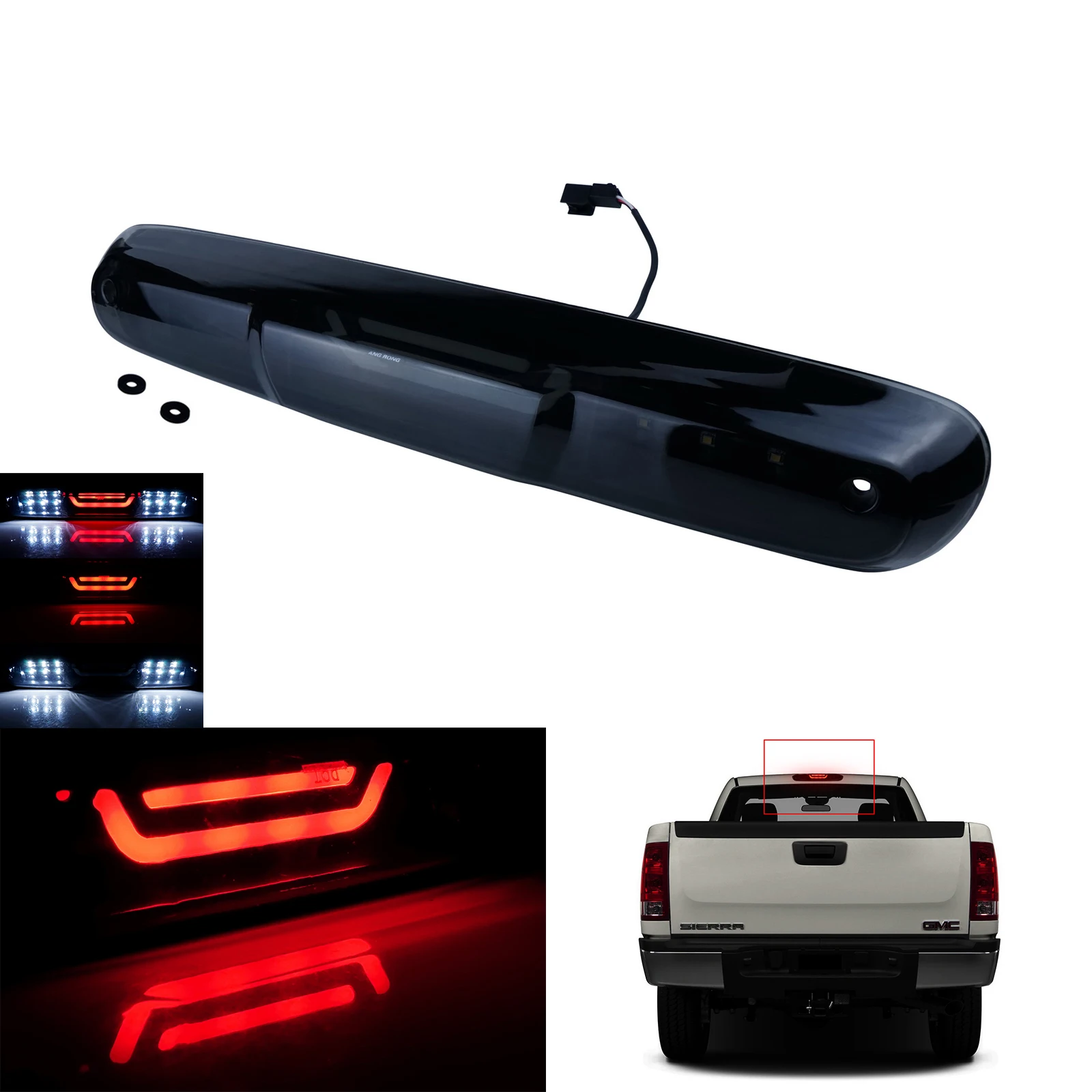 

ANGRONG 1X Fit 2007-2014 Silverado GMC Sierra 2500 3500 светодиодный 3-й стоп-светильник с высоким креплением