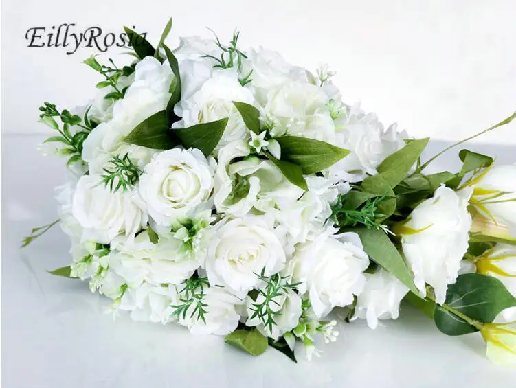 Водопад свадебный цветок Искусственный Свадебный букет Белый Зеленый Брошь каплевидные свадебные аксессуары, букеты украшения 55 см длинные