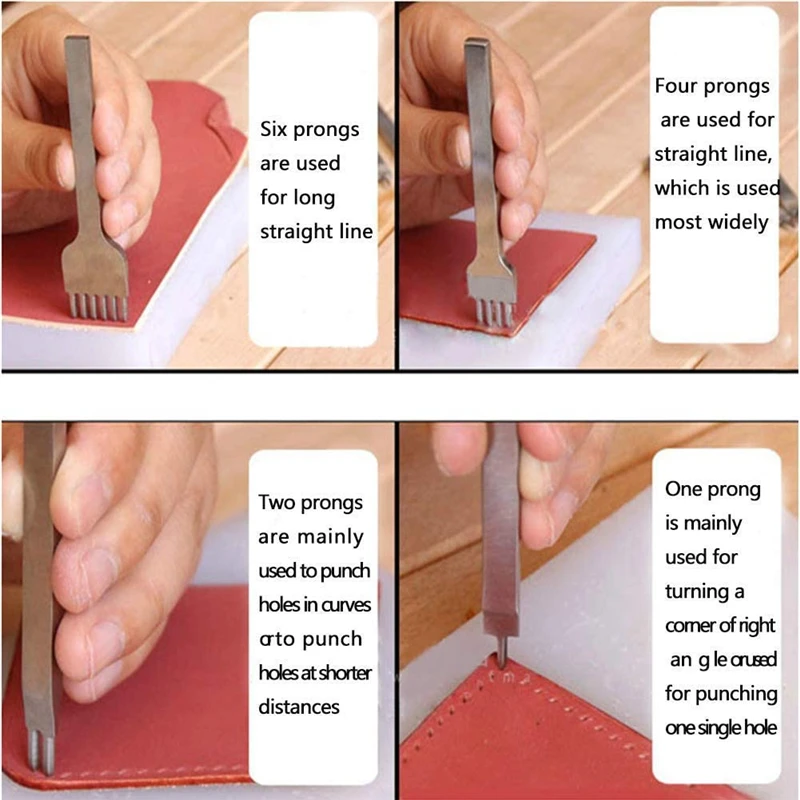 Practical Leather Craft Sewing Punch Tool Kit Cutter Carving Working Stitching Leathercraft Tool Set For Beginner