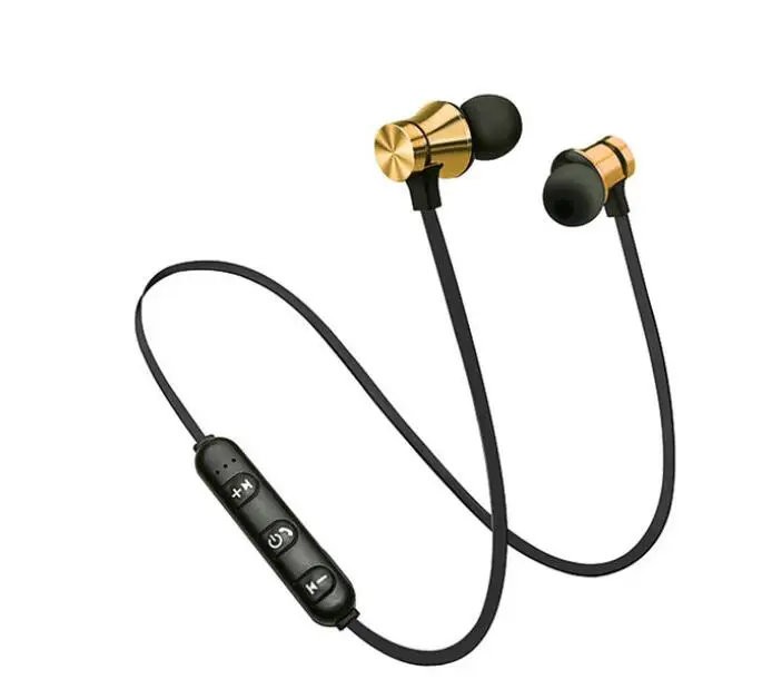 Цена по прейскуранту завода XT11 Беспроводная bluetooth 4,1 Магнитная гарнитура inear стерео спортивные наушники со встроенным микрофоном для мобильного телефона - Цвет: Золотой