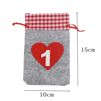 

Storage Bag Pouch W/rope Clamp Label Christmas DIY Advent 1-24 Numbers