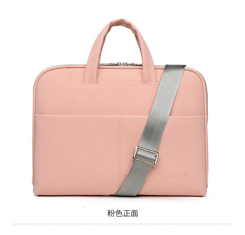 Leather Briefcases Men Computer Bag 13.3 14.1 15.4 15.6 Inch For Macbook Air Pro Shock Resistant Handbag Women