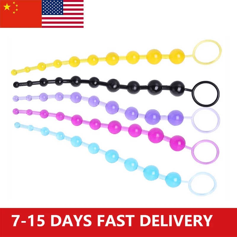 Soft Rubber Anal Plug Beads Long Orgasm Vagina Clit Pull Ring Ball Butt Toys Adults Women Stimulator Sex Accessories |