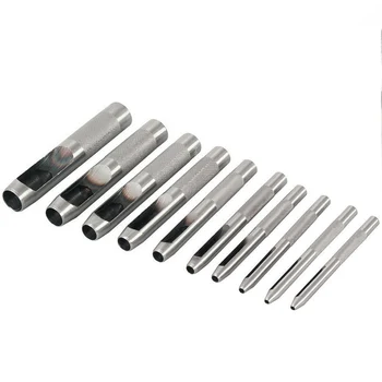 

10 Pcs/Set Leather Punch Hollow Set Hole 1-10mm Craft Puncher Belt Leathercraft Punch Leather Tools Kit