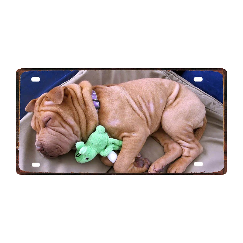 Кошка Собака 30X15 см номерной знак животных металлический знак для Wall Art Pet Shop Ресторан Хоум Винтаж декор 30X15 см DDC-0019A - Цвет: DC-0034