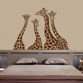 

Family Giraffe Wall Stickers African Safari Animal Jungle Decals Vinyl Interior Home Decoration Nursery Baby Room Murals ph188
