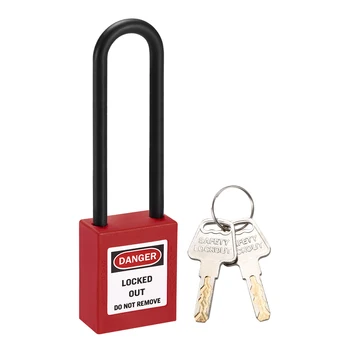 

uxcell Lockout Tagout Safety Padlock 76mm Nylon Shackle Keyed Different Red