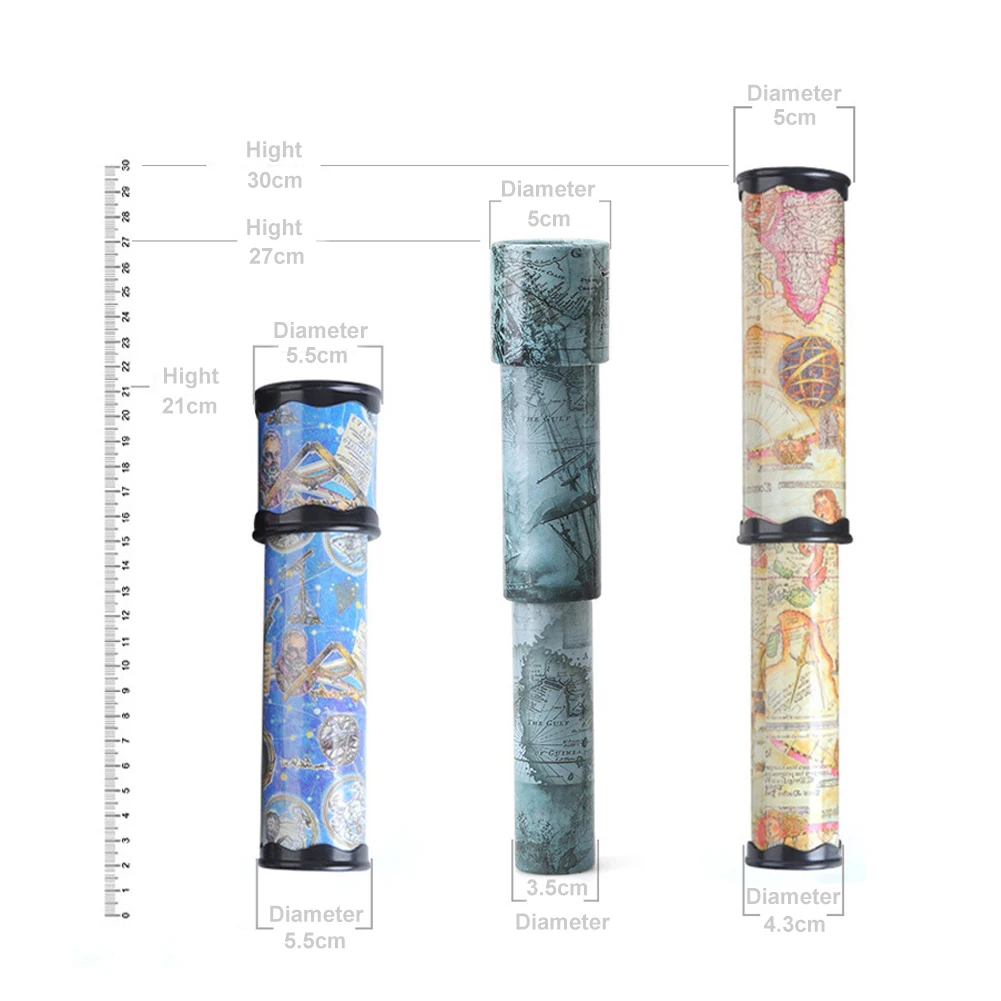 Interactive Logical Rotating Kaleidoscope Magic Classic Educational Toys for Kids Imaginative Cartoon Kaleidoscope for Children