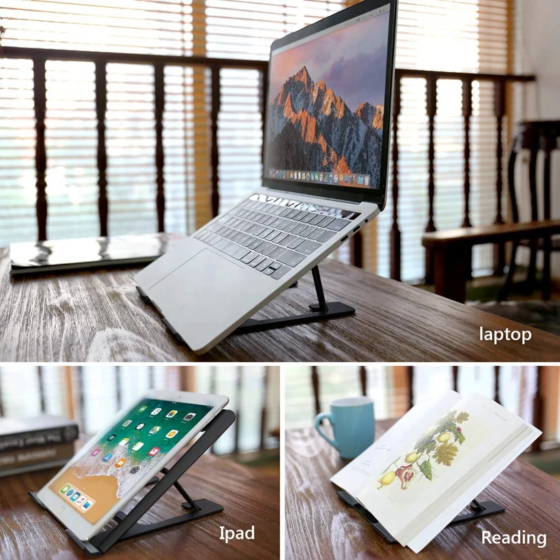Cooling Rack Folding Adjustable Angle Aluminum Alloy Desktop Portable Holder Office Universal Ergonomic Non Slip Laptop Stand