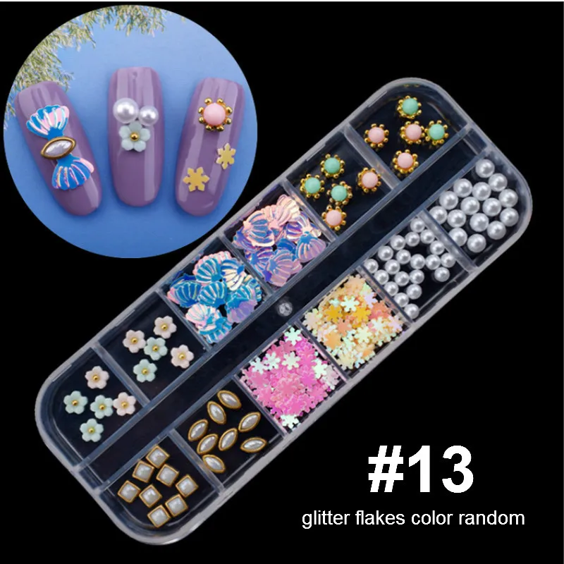 Mixed Colorful Rhinestones For Nails Crystal Stones Gems Manicure Accessories Studs 27 Models Diamonds 3D Nail Art Decorations