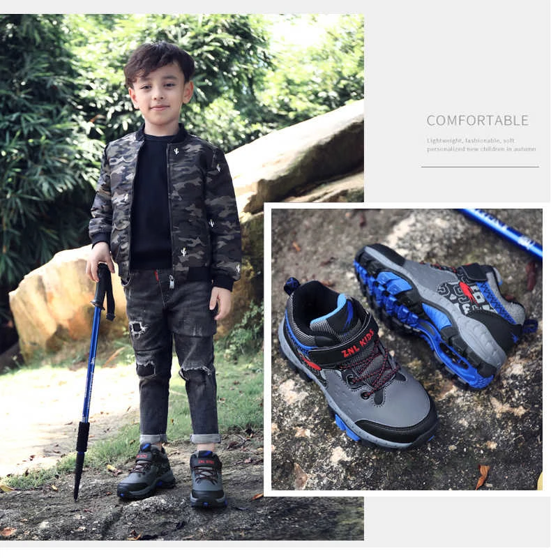 Новые детские треккинговые ботинки, зимние сапоги для мальчиков и подростков, прогулочные Горные Скалолазание, треккинговые кроссовки, Детские ботильоны, размер 30-40