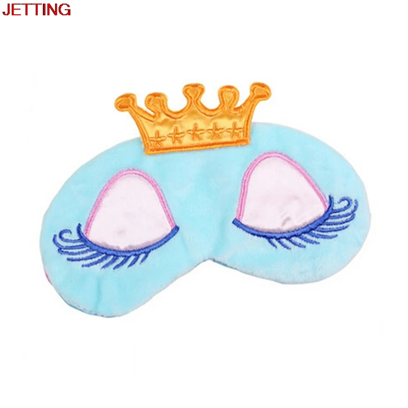 JETTING Lovely Pink Crown Eyeshade Eye Cover Sleeping Mask Travel Cartoon Long Eyelashes Blindfold Gift  Cotton Blend Women Girl
