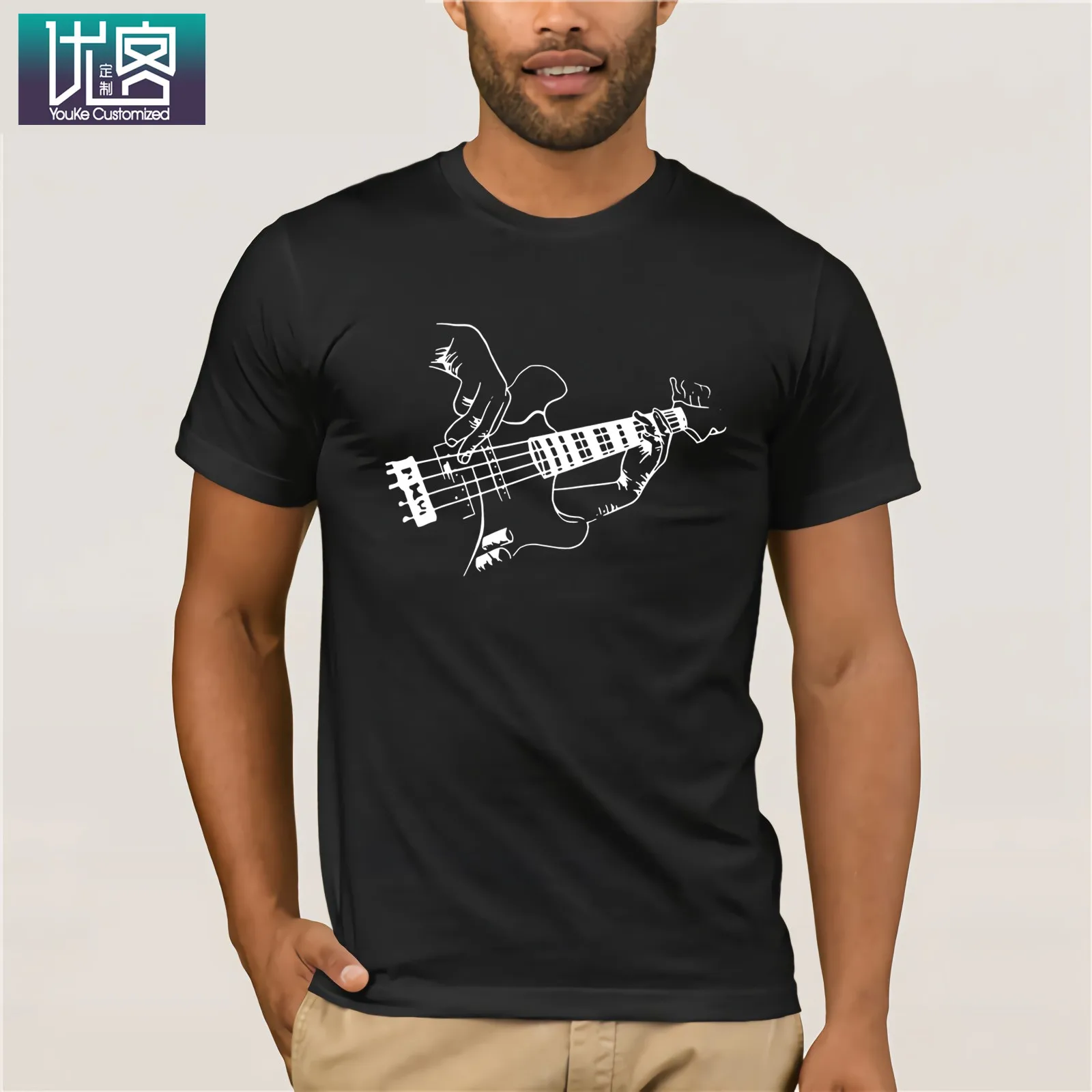 Бас-гитара, музыкальный гитарист, рок, лето, Мужская футболка с коротким рукавом, юморная футболка, хлопок, топы с графикой