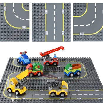 

32*32cm Big Size Base Plate City Road Street Straight Curve Baseplates Compatible Animal Figures Building Blocks for children