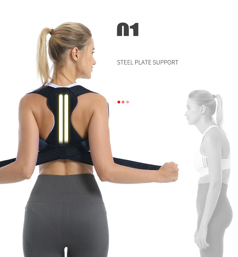 

Posture Corrector Men Women Upper Back Brace Clavicle Support Adjustable Back Straightener Pain Relief From Neck Back Shoulder