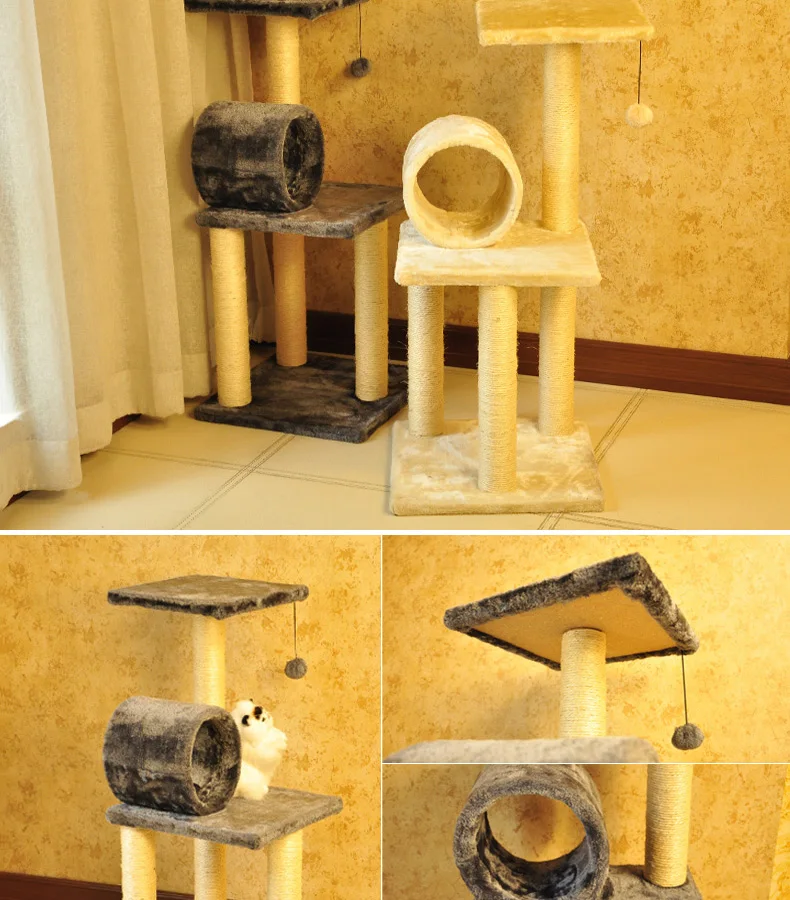 Игровой комплекс для кошек Игрушка Кошка подъем Колонка сизальских канатов по всей стране кошачье дерево-Когтеточка для кошек гнездо для спуска кошки деревьев; кошки; посадка Кот-P