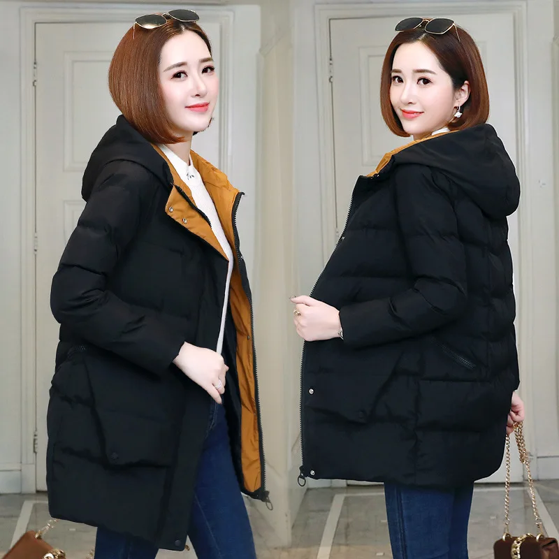 

2018 Winter Fashion Elegant Cotton-padded Clothes/Cotton Coat Hooded Warm Comfortable Simple