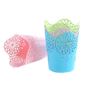 

6 Pcs Different Pencil Cup Pen Pencil Holder Cup Set Ruler Organizer Desk Sorter (Pink + Purple + Blue + Green + Orange + Rosy)