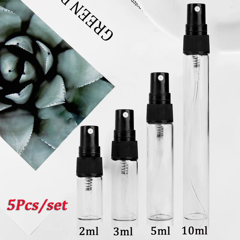 

5Pcs Clear Glass Spray Bottle Perfume Bottle Empty Bottle Set