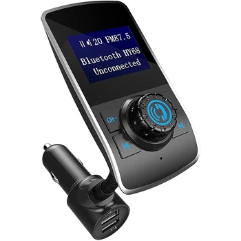 

Bluetooth FM Transmitter for Car, Wireless In-Car FM Radio Adapter Car Charger with Dual USB Ports Handsfree Call AUX Input HD 3
