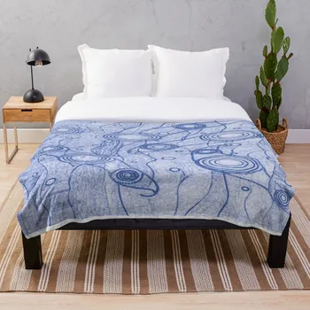 

Blue And White Throw Blanket Soft Sherpa Blanket Bed Sheet Single Knee Blanket Office Nap Blanket