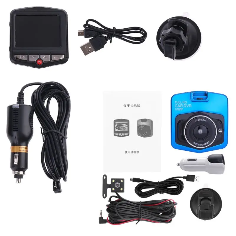 Новинка 2,4 дюймов HD 1080P двойной объектив заднего вида Автомобильная dvr камера 170 градусов ночное видение авто видео рекордер мини видеорегистратор g-сенсор