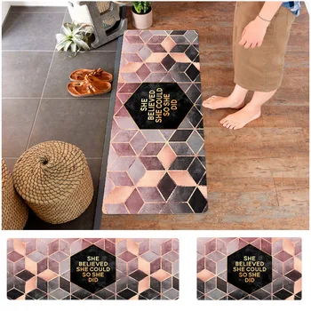

Kitchen Rugs, PVC Non Slip Anti Fatigue Comfort Standing Mat Waterproof Oil Proof Doormat