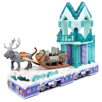 

City Car Festooned Vehicle Parade Model Building Blocks DIY Friends Princess crystal palace Street View Girls Sleigh Bricks Toys