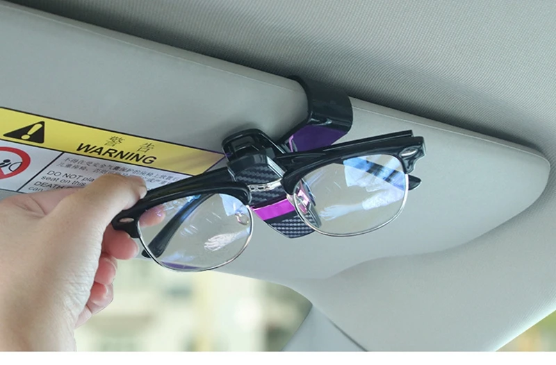 Автомобильные аксессуары карбоновые солнцезащитные очки автомобильный держатель с замком для автомобиля солнцезащитный козырек Солнцезащитные очки крепление с клипсой для билета