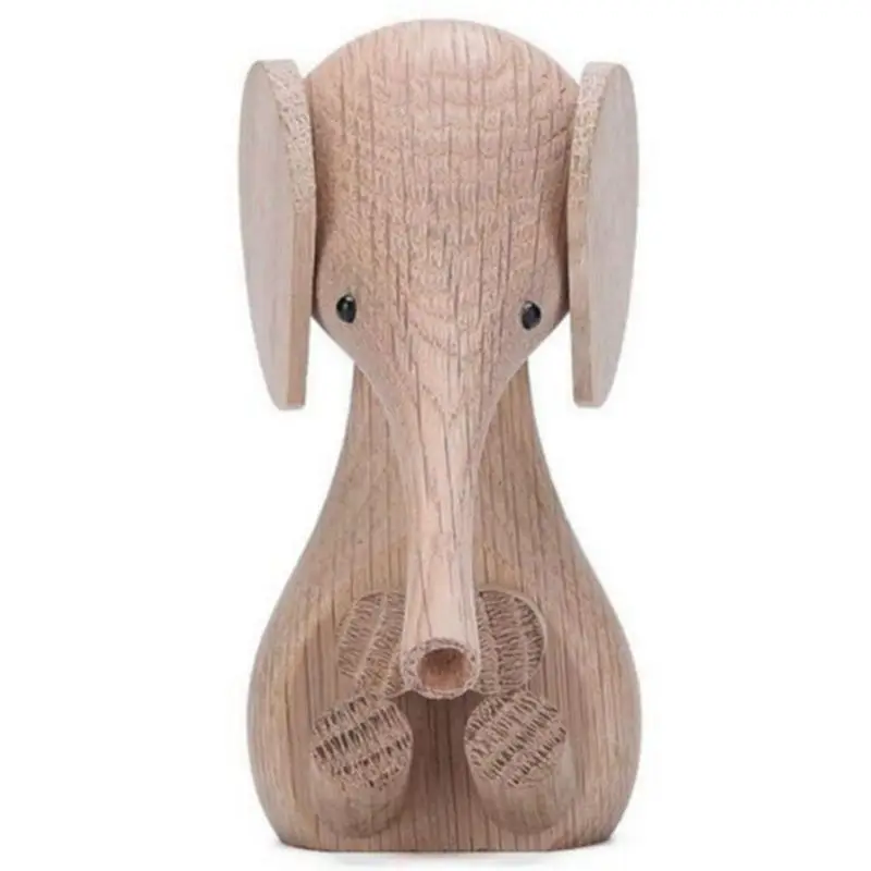 

TOP!-Nordic Design Animal Lovely Wooden Elephant Miniature Home Decor Figurines Table Decoration Kids Room