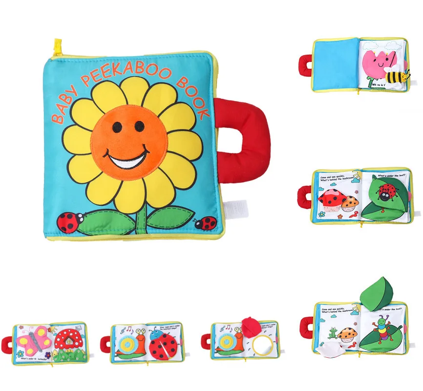 

Soft Sunflower Quiet Cloth Books For Infants Baby Educational Baby Books Infant Early Cognitive Development Activity Books DS19