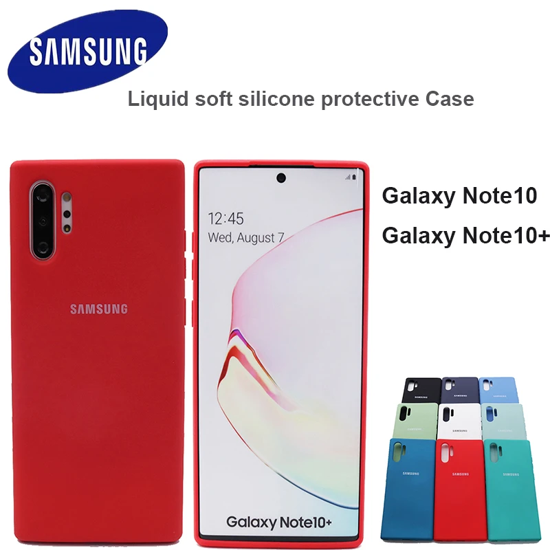 For Note 10 Samsung Galaxy Note 10 Plus Liquid Silicone Case Silky Soft-Touch Shell Cover Note10 Note10+ Full Protection mobile phone case with belt loop