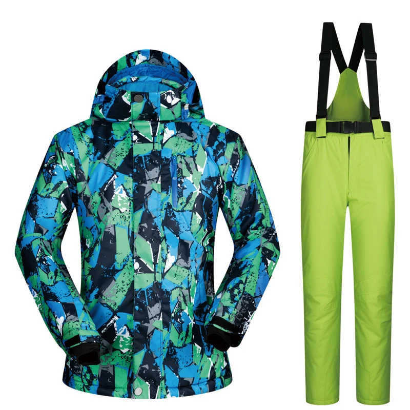 Мужские зимние лыжные куртки костюм профессиональный-30℃ водонепроницаемый ветрозащитный защита от снега и Лыжная куртка взрослый Сноуборд-Спорт костюмы - Цвет: Suits 7