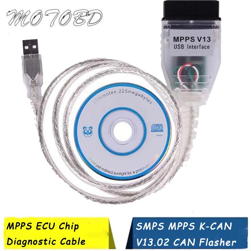 Профессиональный диагностический кабель SMPS MPPS K-CAN V13.02 CAN мигающий указатель чип тюнинг ECU REMAP Obd2 Mpps V13