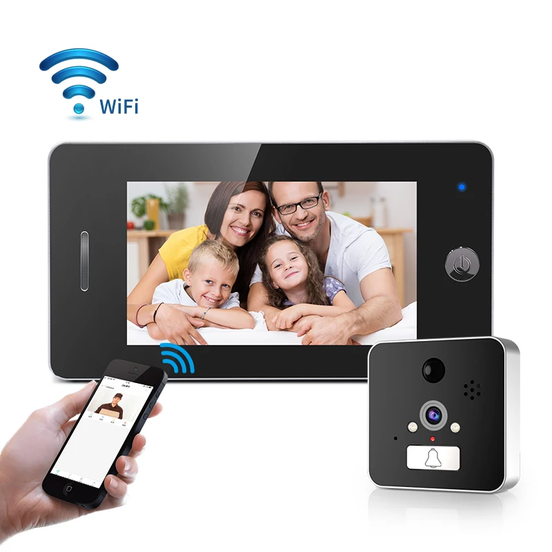 Wifi глазок камера 4,3 дюймов HD автоматизированный дверной Просмотр камера монитор Поддержка PIR монитор детектор и функция ночного видения