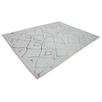 

240x305 Cm White Handmade Moroccan Rug-8x10 Ft