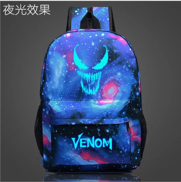 Высококачественный модный светящийся школьный рюкзак Venom, Вместительная дорожная сумка, рюкзак для мужчин и женщин, сумка для ноутбука, школьные сумки