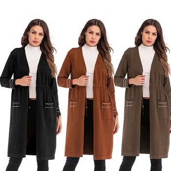 

Women Lady Long Sleeve Knitting Fashion Cardigan with Pockets for Autumn Winter H9