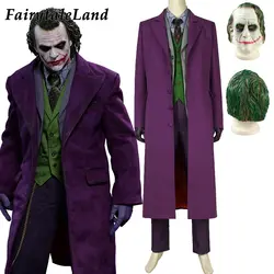 Бэтмен Джокер из "Темного рыцаря" костюм для взрослых на Хэллоуин мужские костюмы необычный наряд Джокера Маска юмора костюм клоун для